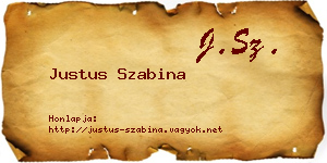 Justus Szabina névjegykártya