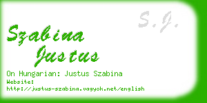szabina justus business card
